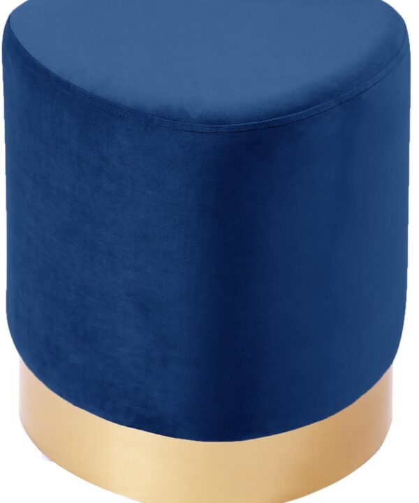 Heart Navy Velvet Ottoman/Stool