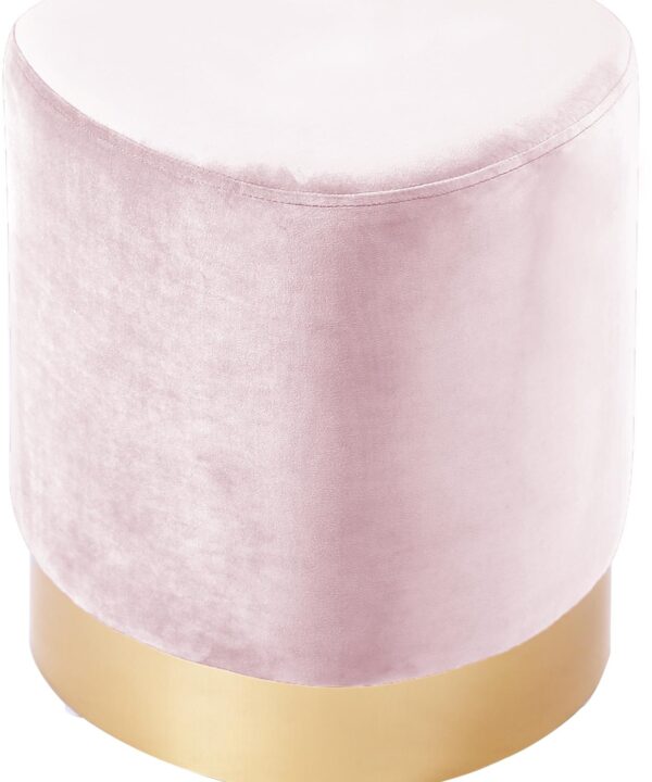 Heart Pink Velvet Ottoman/Stool