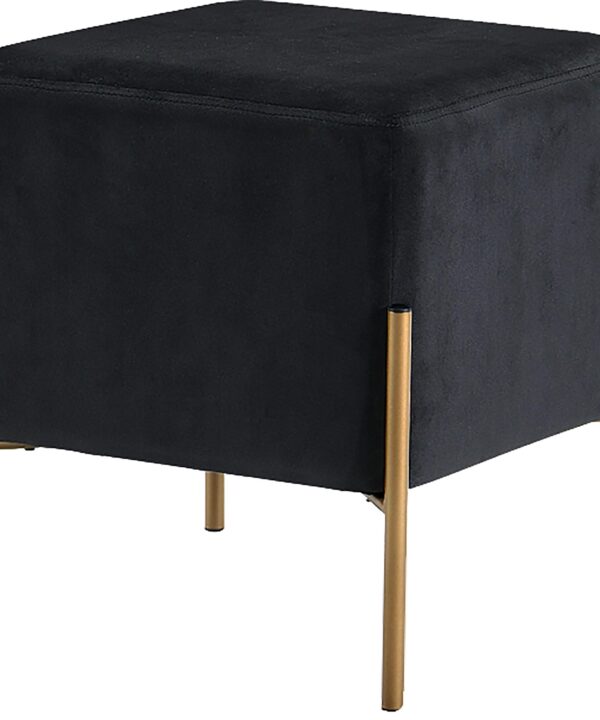 Isla Black Velvet Ottoman/Stool