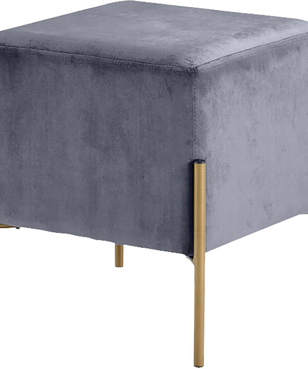Isla Grey Velvet Ottoman/Stool