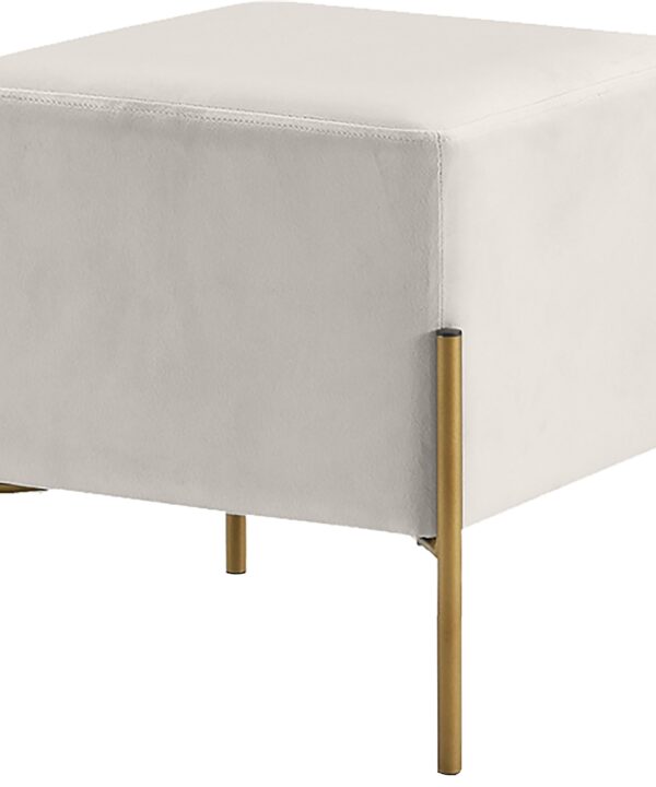 Isla Cream Velvet Ottoman/Stool