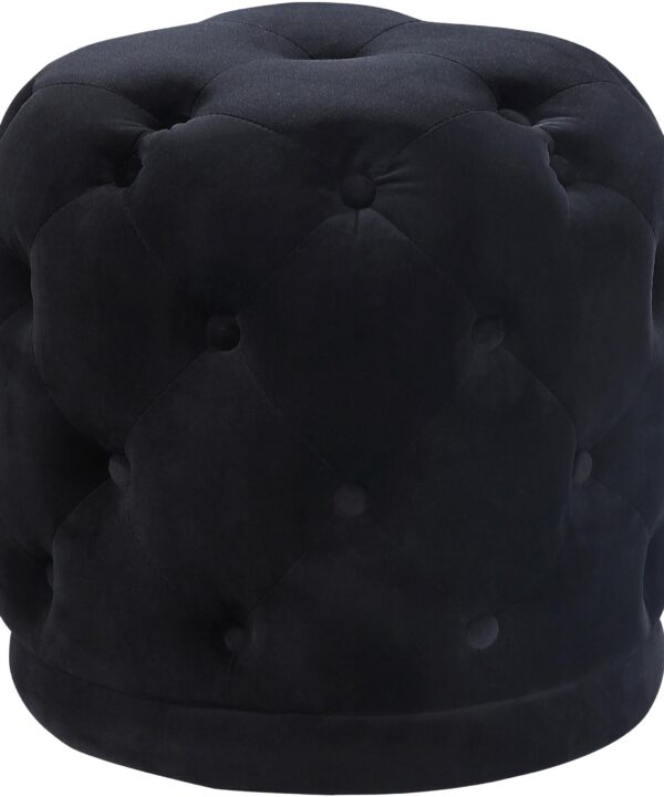 Harper Black Velvet Ottoman/Stool