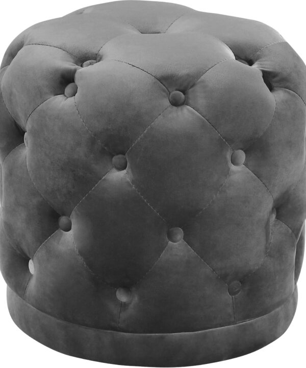 Harper Grey Velvet Ottoman/Stool