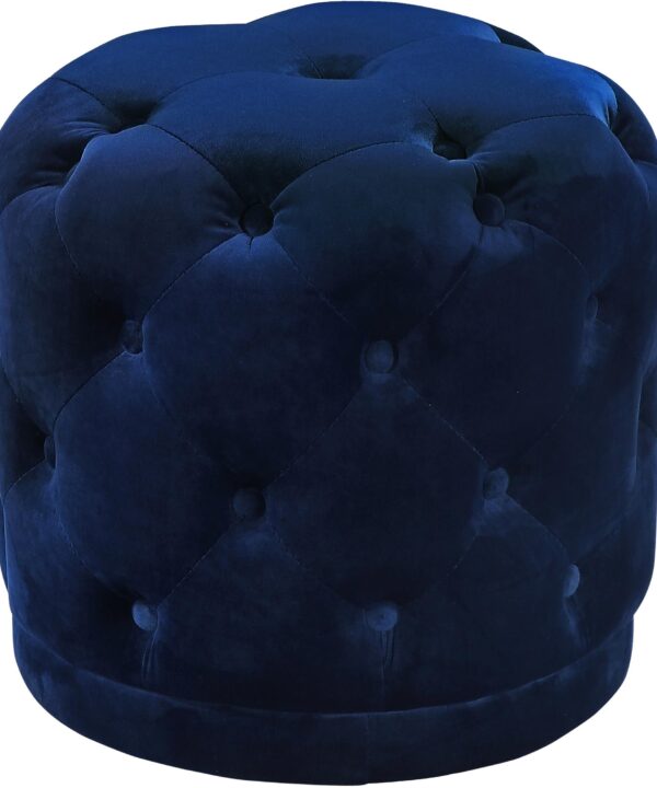 Harper Navy Velvet Ottoman/Stool