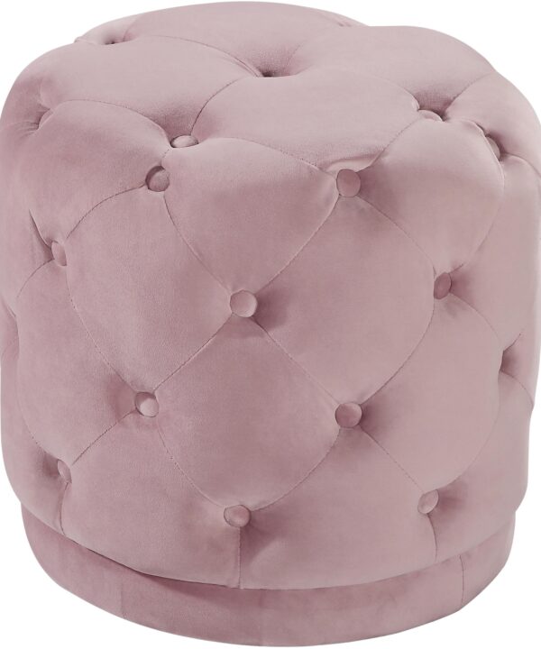 Harper Pink Velvet Ottoman/Stool