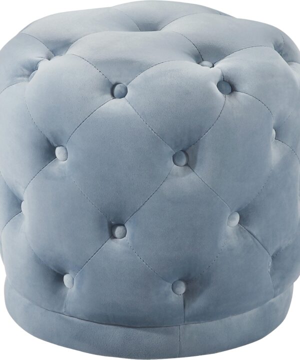 Harper Sky Blue Velvet Ottoman/Stool
