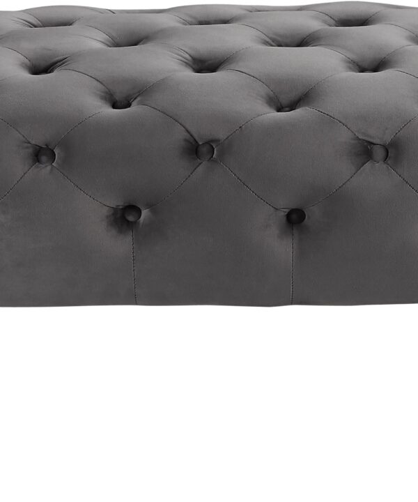 Amara Grey Velvet Bench