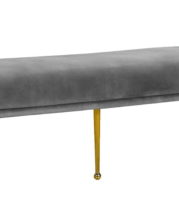 Owen Grey Velvet Bench