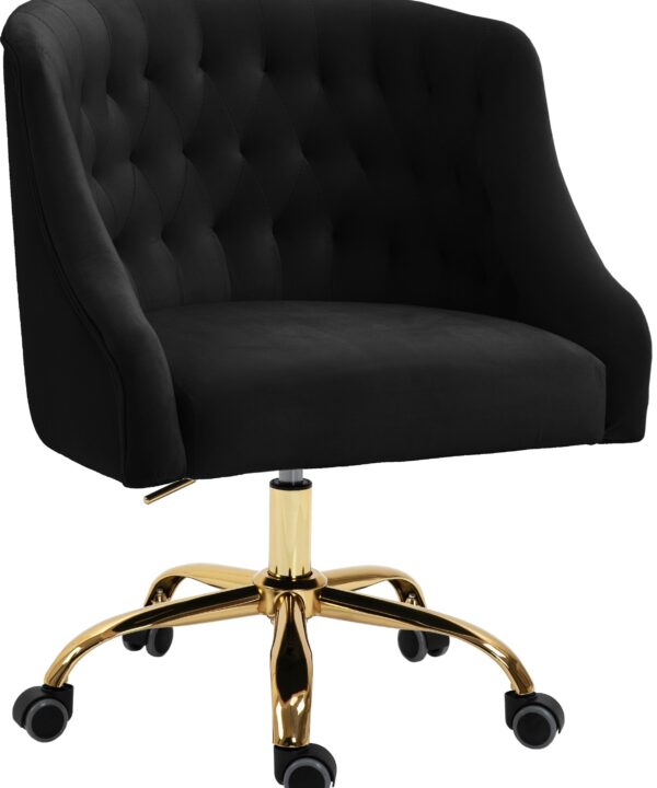 Arden Black Velvet Office Chair