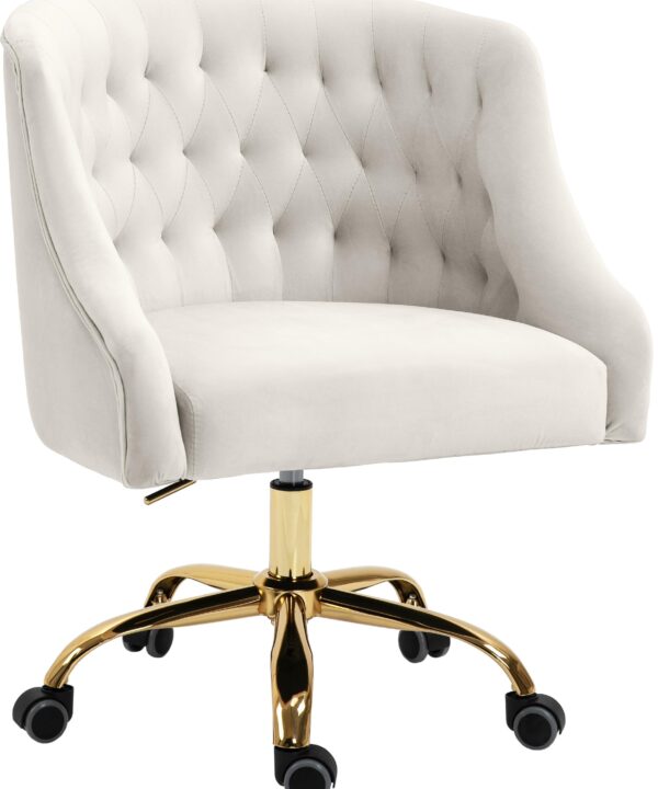 Arden Cream Velvet Office Chair