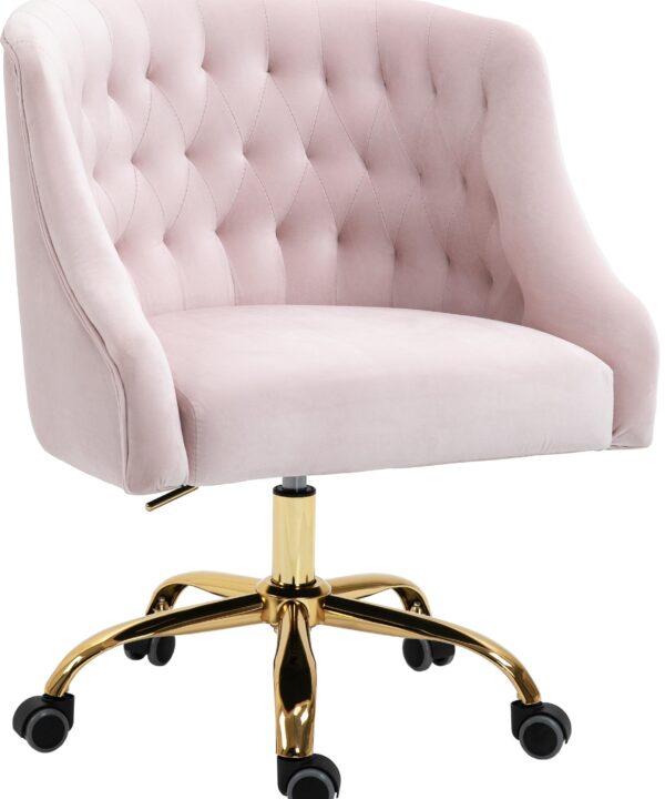 Arden Pink Velvet Office Chair