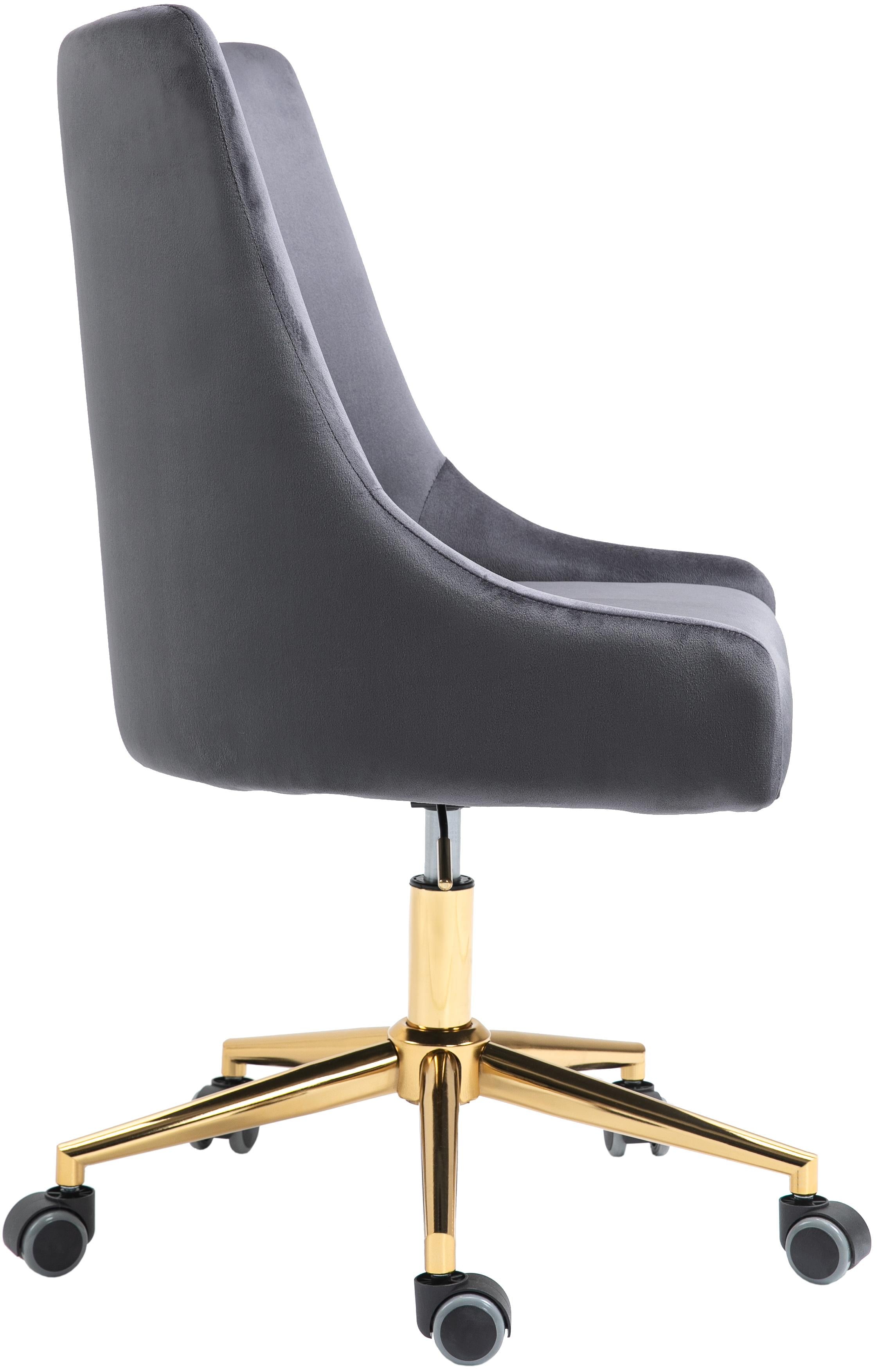 Karina Grey Velvet Office Chair - Image 5