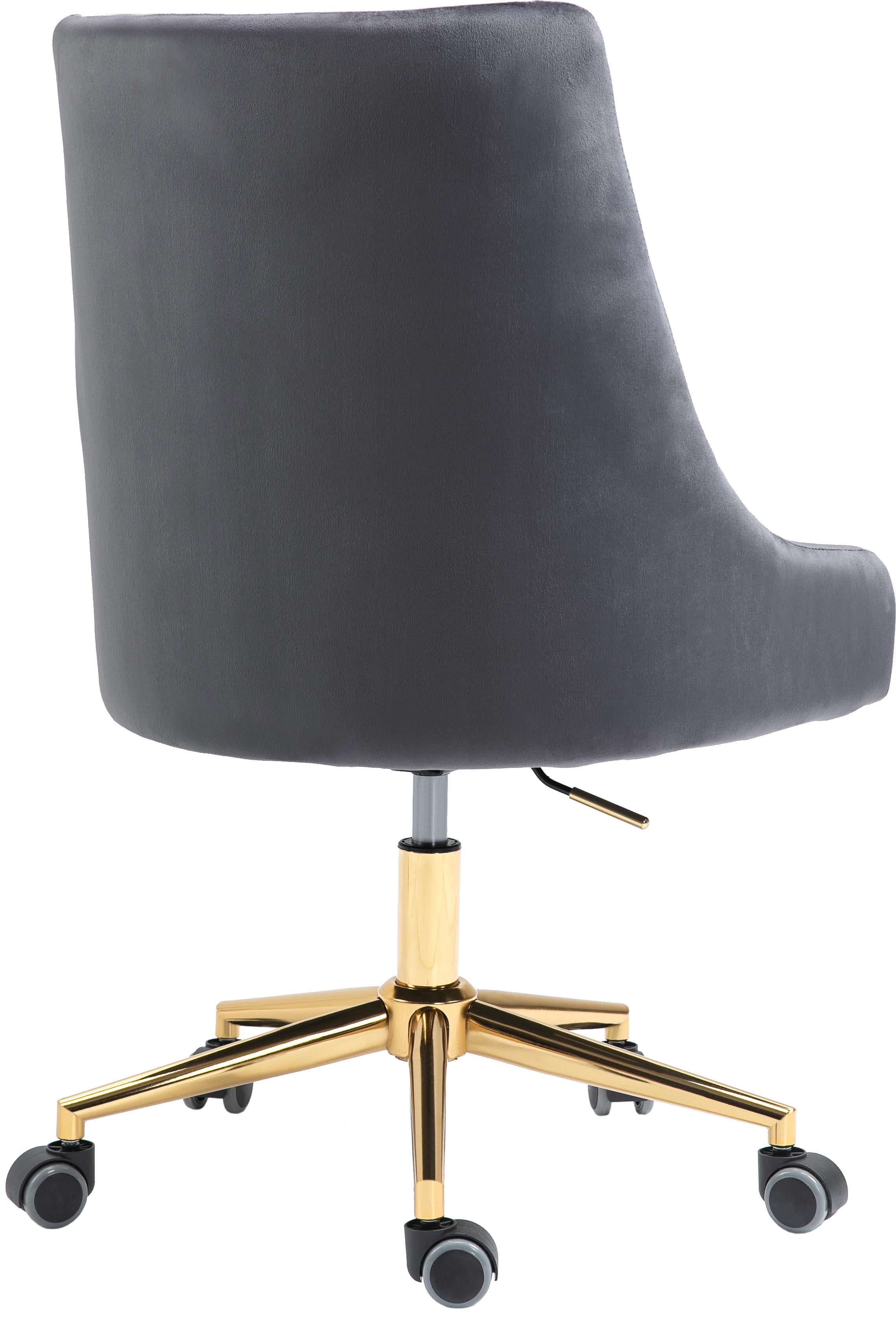 Karina Grey Velvet Office Chair - Image 6