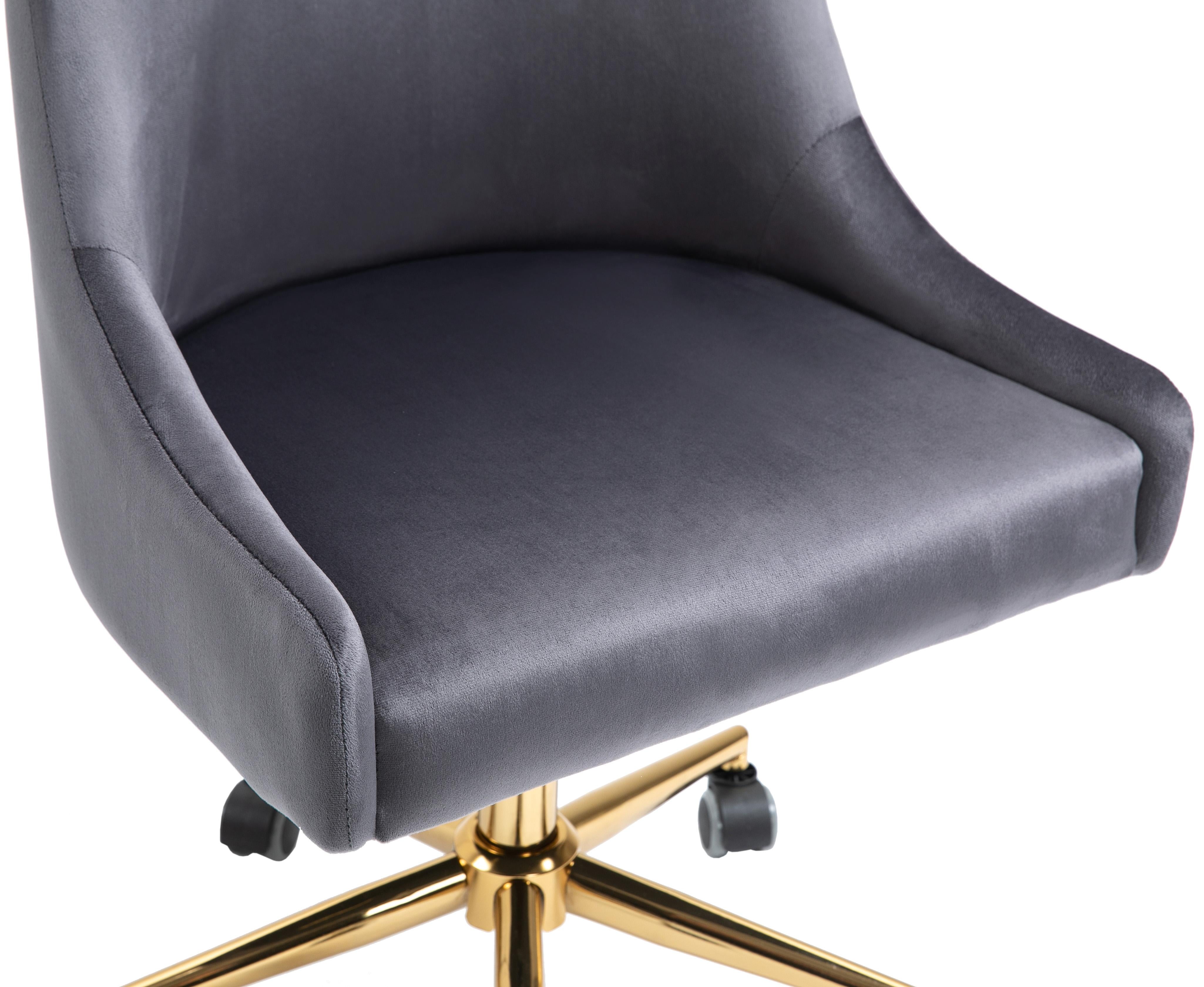 Karina Grey Velvet Office Chair - Image 8