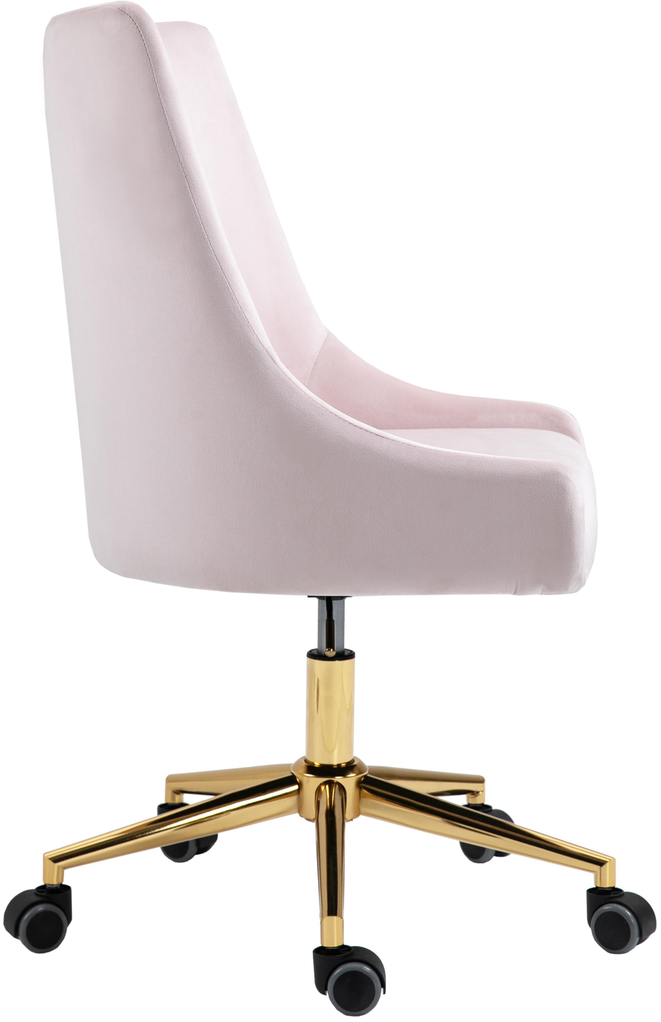 Karina Pink Velvet Office Chair - Image 5