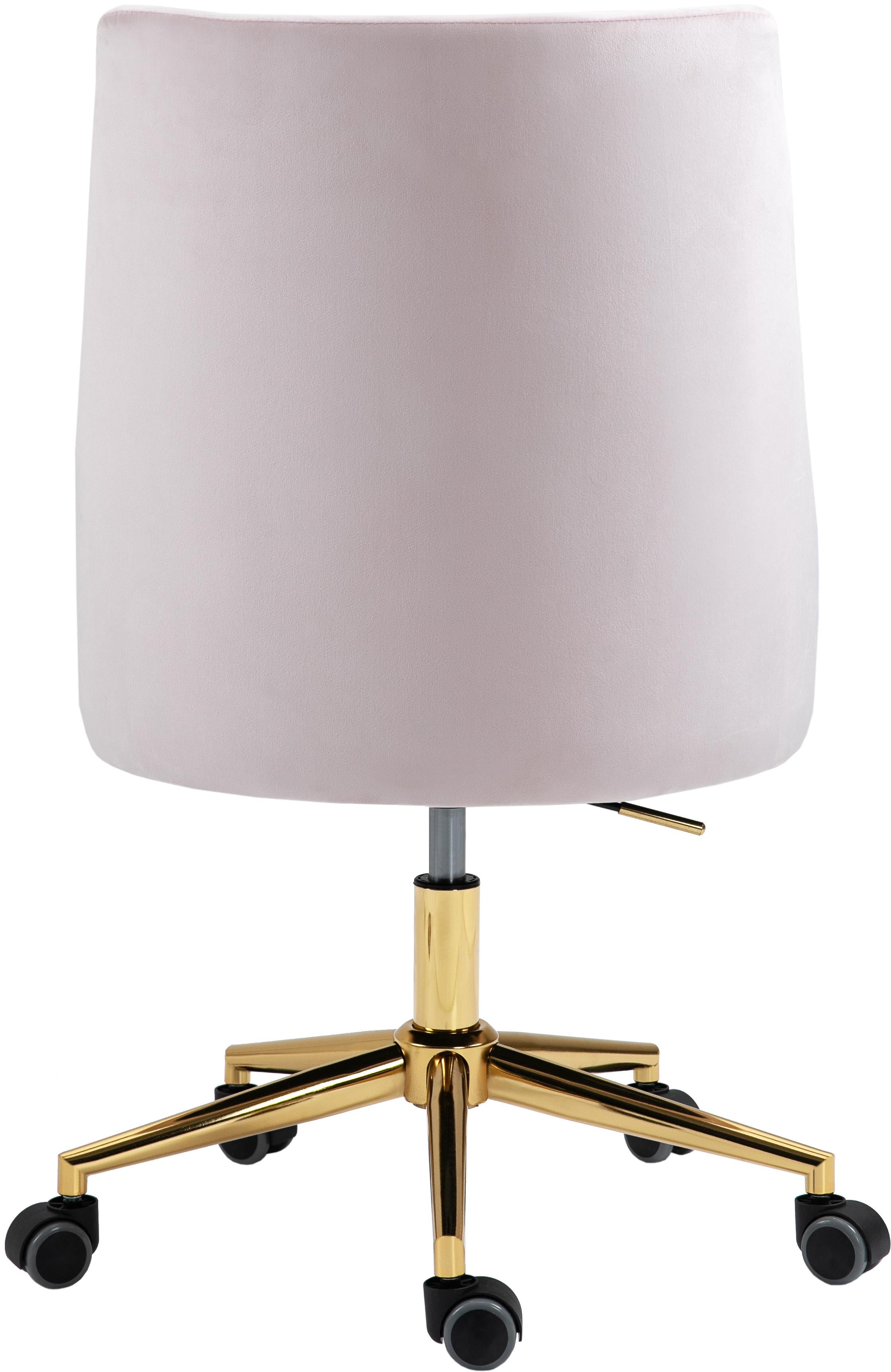 Karina Pink Velvet Office Chair - Image 3