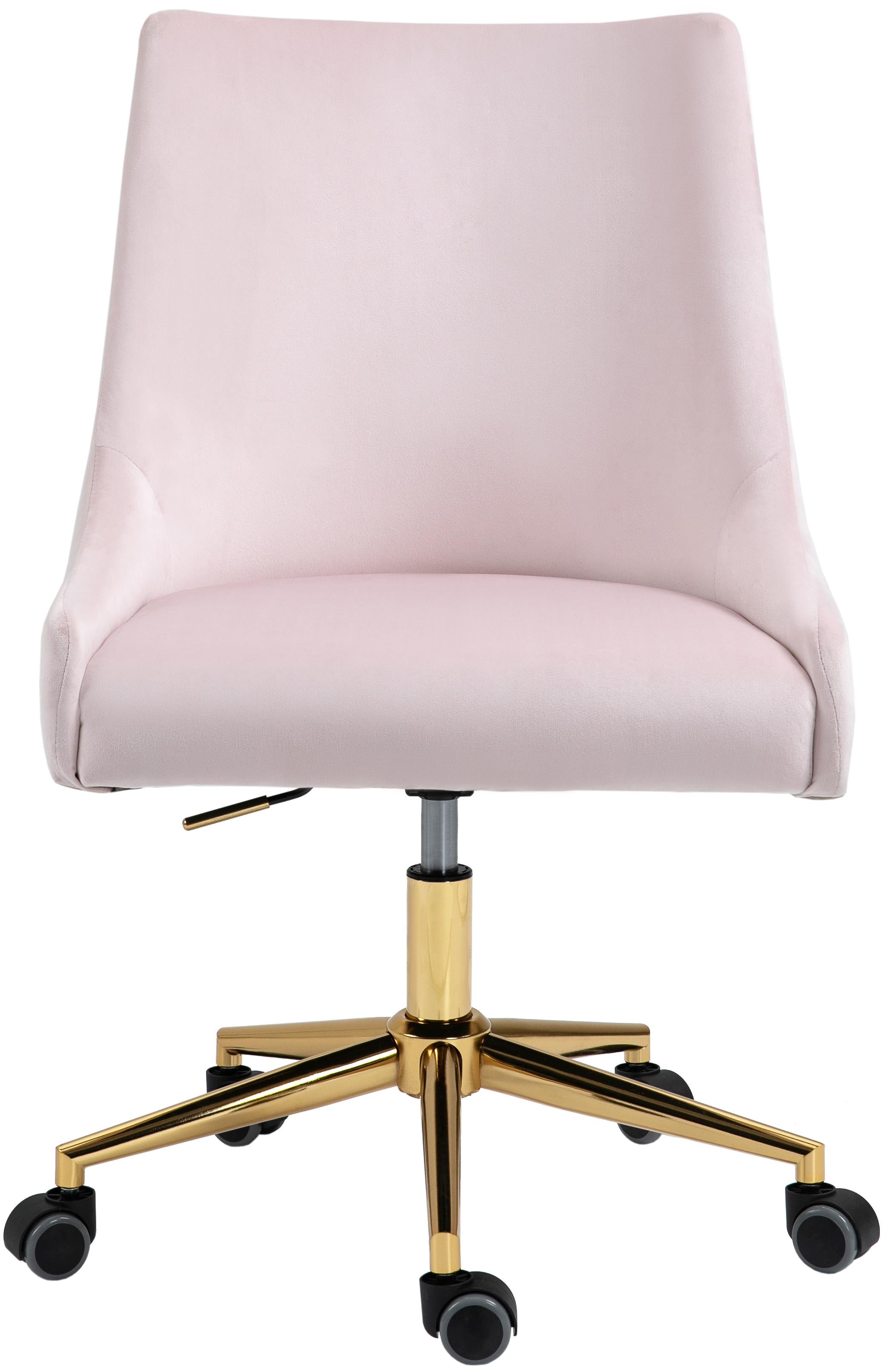 Karina Pink Velvet Office Chair - Image 4