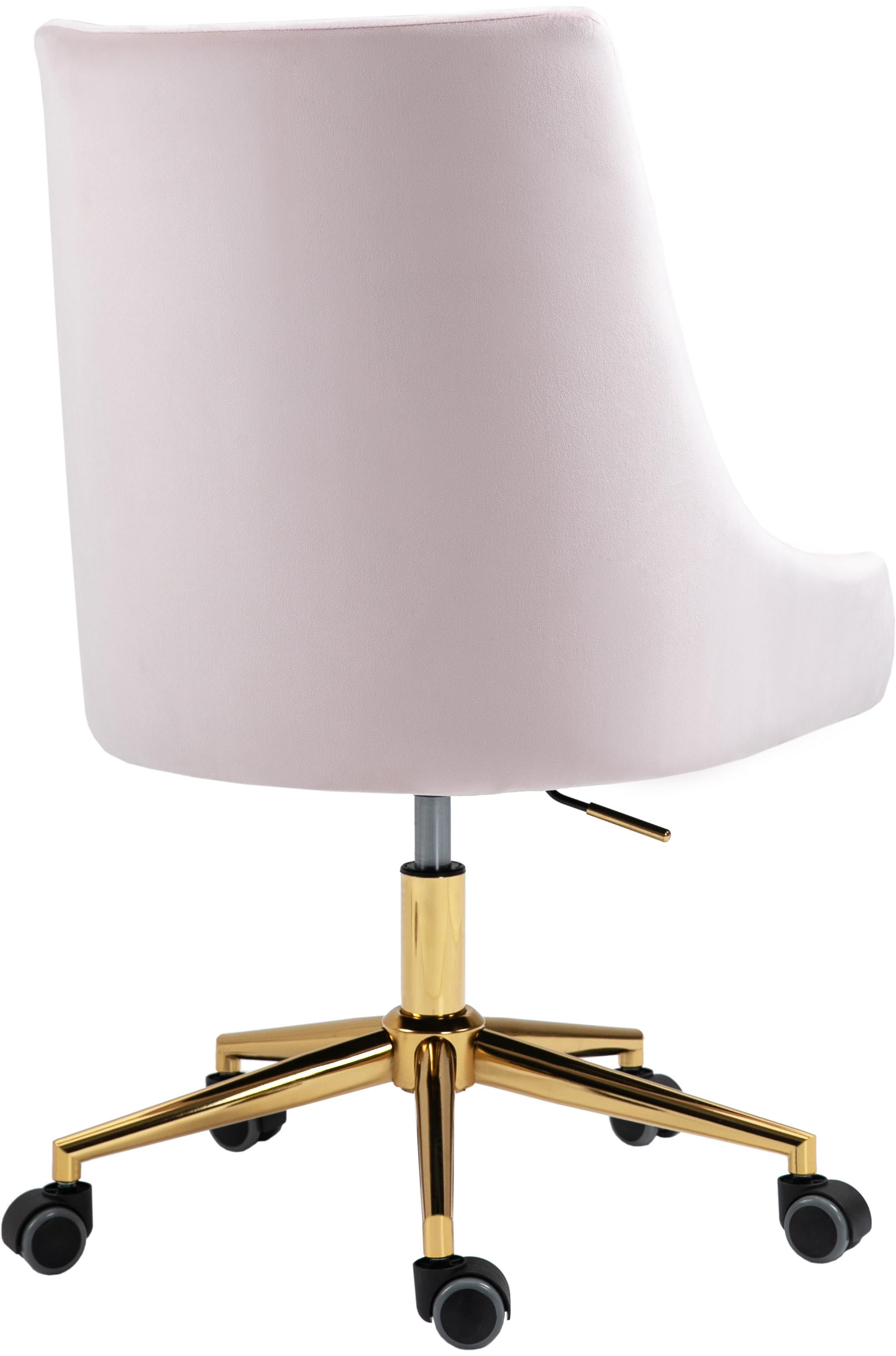 Karina Pink Velvet Office Chair - Image 6