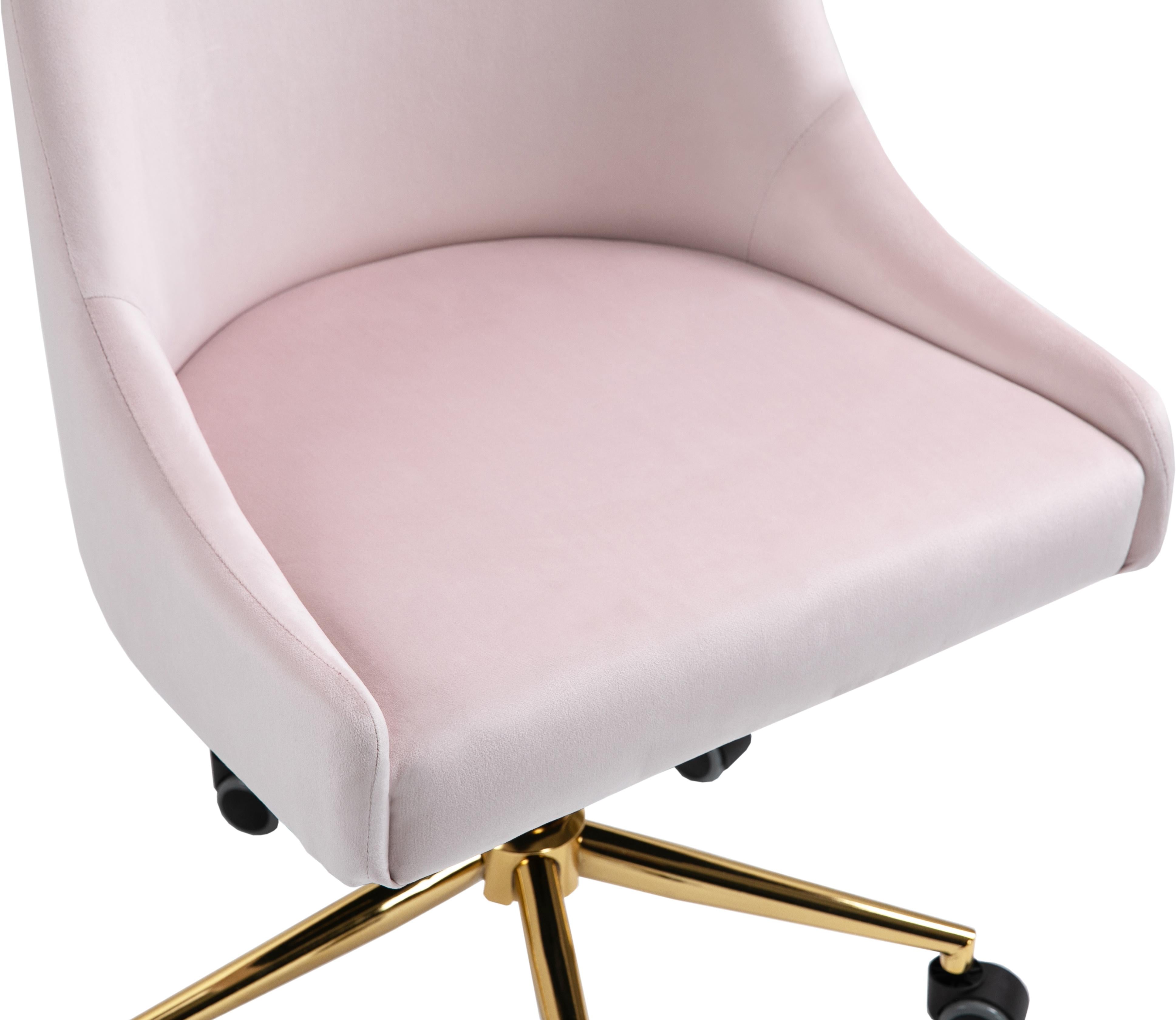 Karina Pink Velvet Office Chair - Image 8