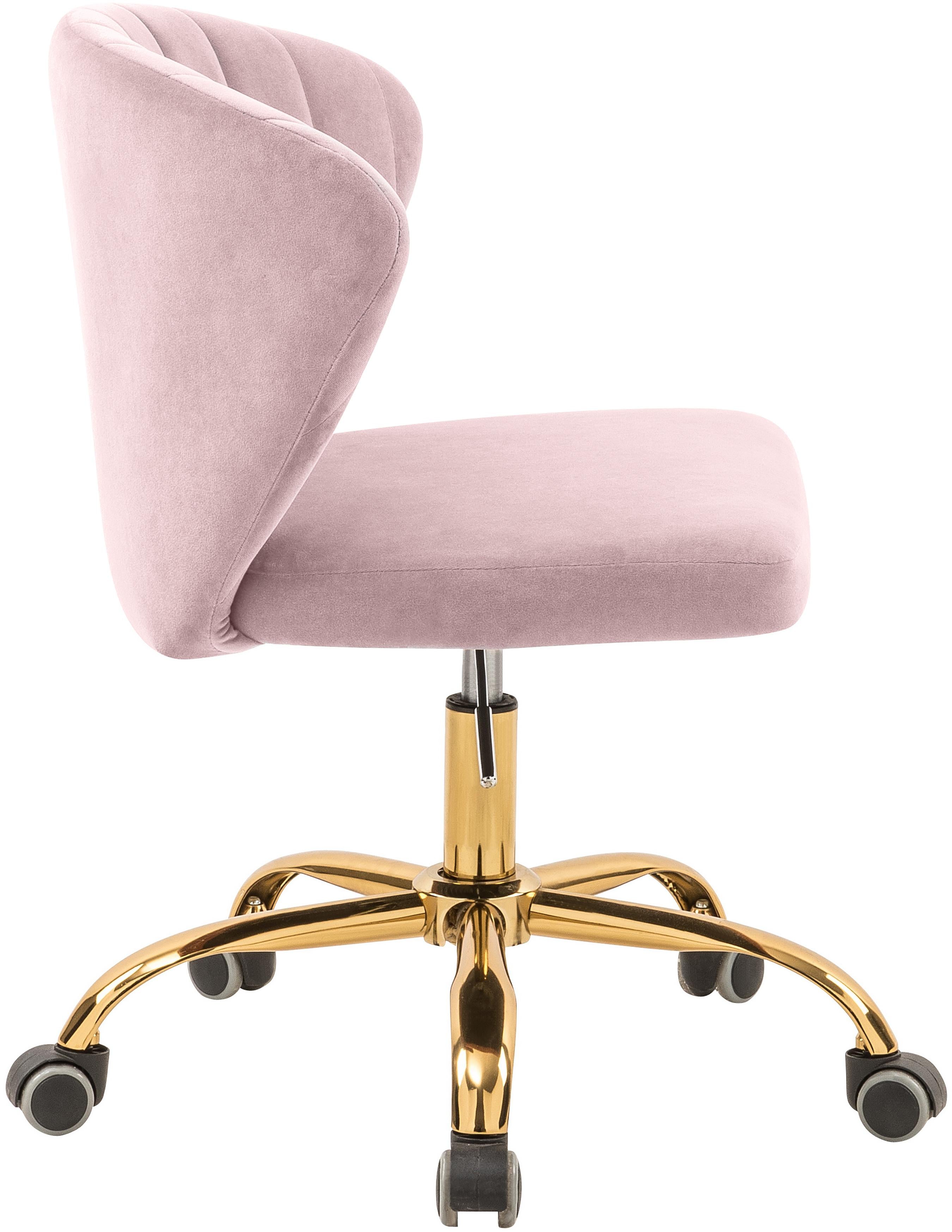 Finley Pink Velvet Office Chair - Image 5
