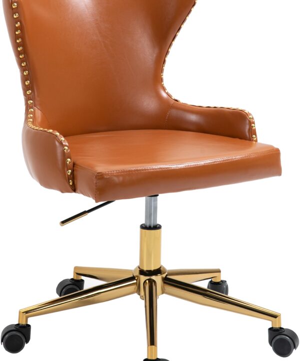 Hendrix Cognac Faux Leather Office Chair