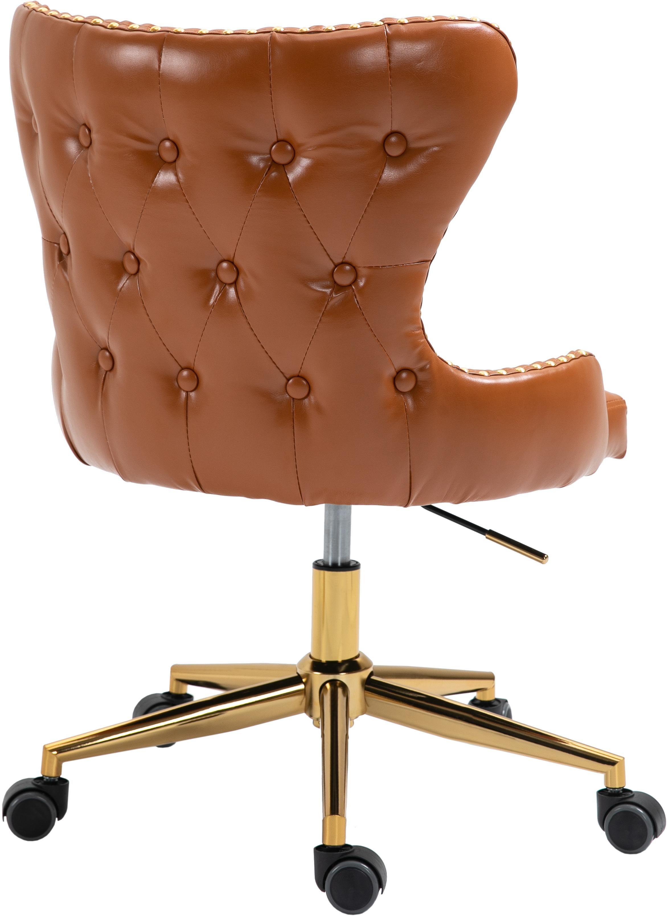 Hendrix Cognac Faux Leather Office Chair - Image 5