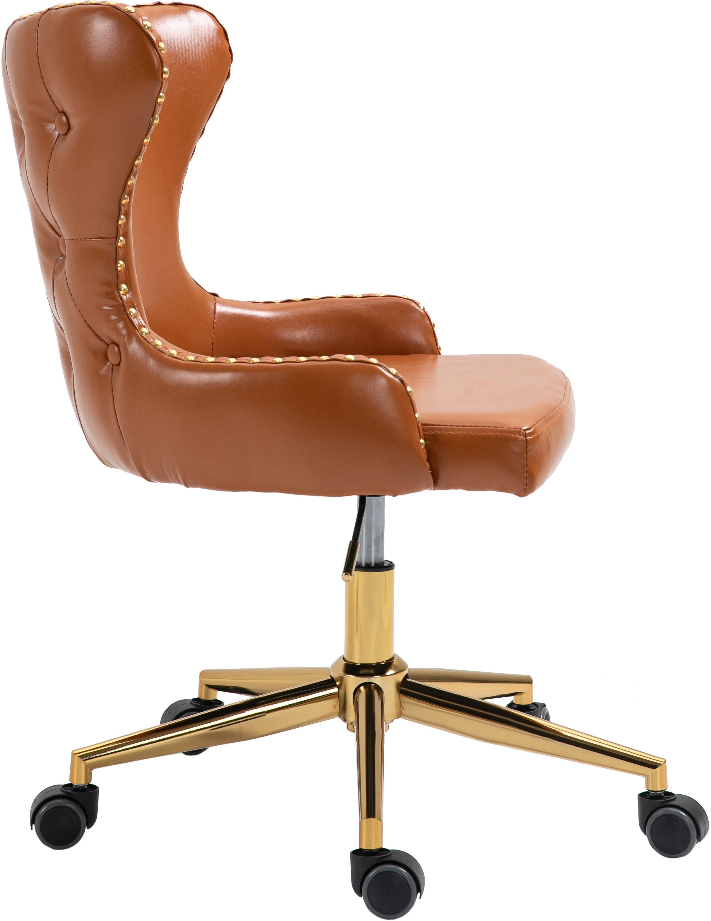 Hendrix Cognac Faux Leather Office Chair - Image 4