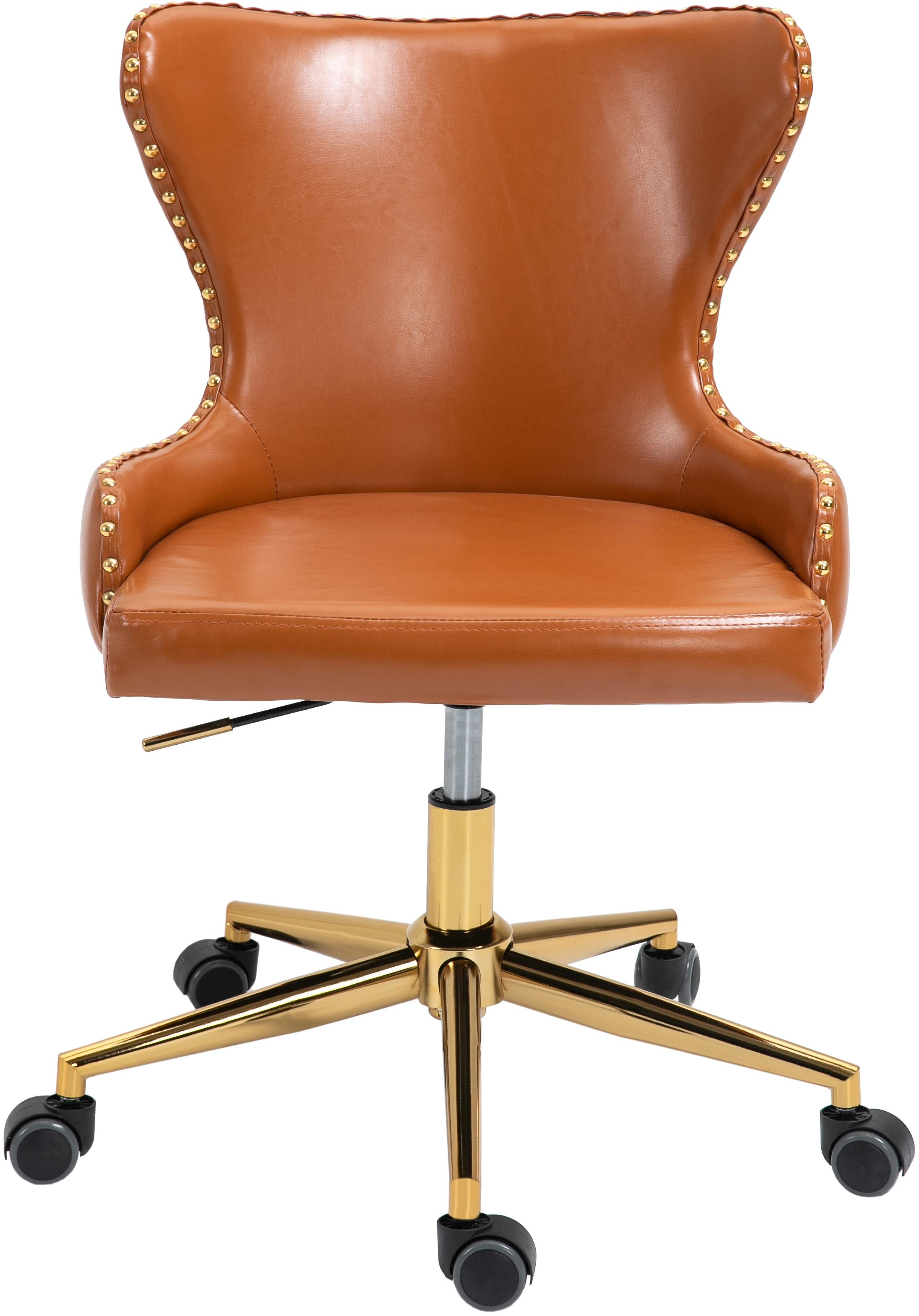 Hendrix Cognac Faux Leather Office Chair - Image 3