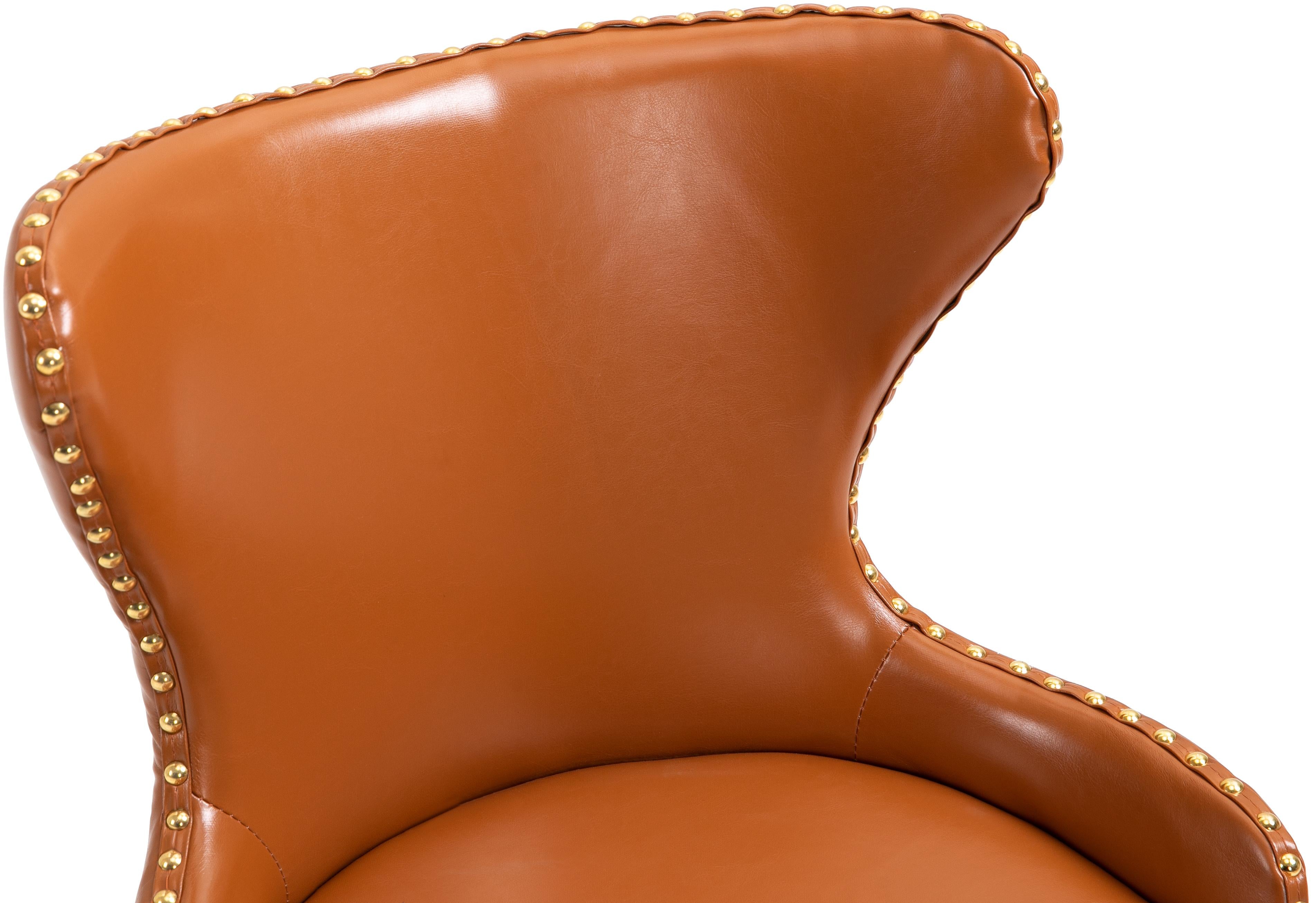 Hendrix Cognac Faux Leather Office Chair - Image 6