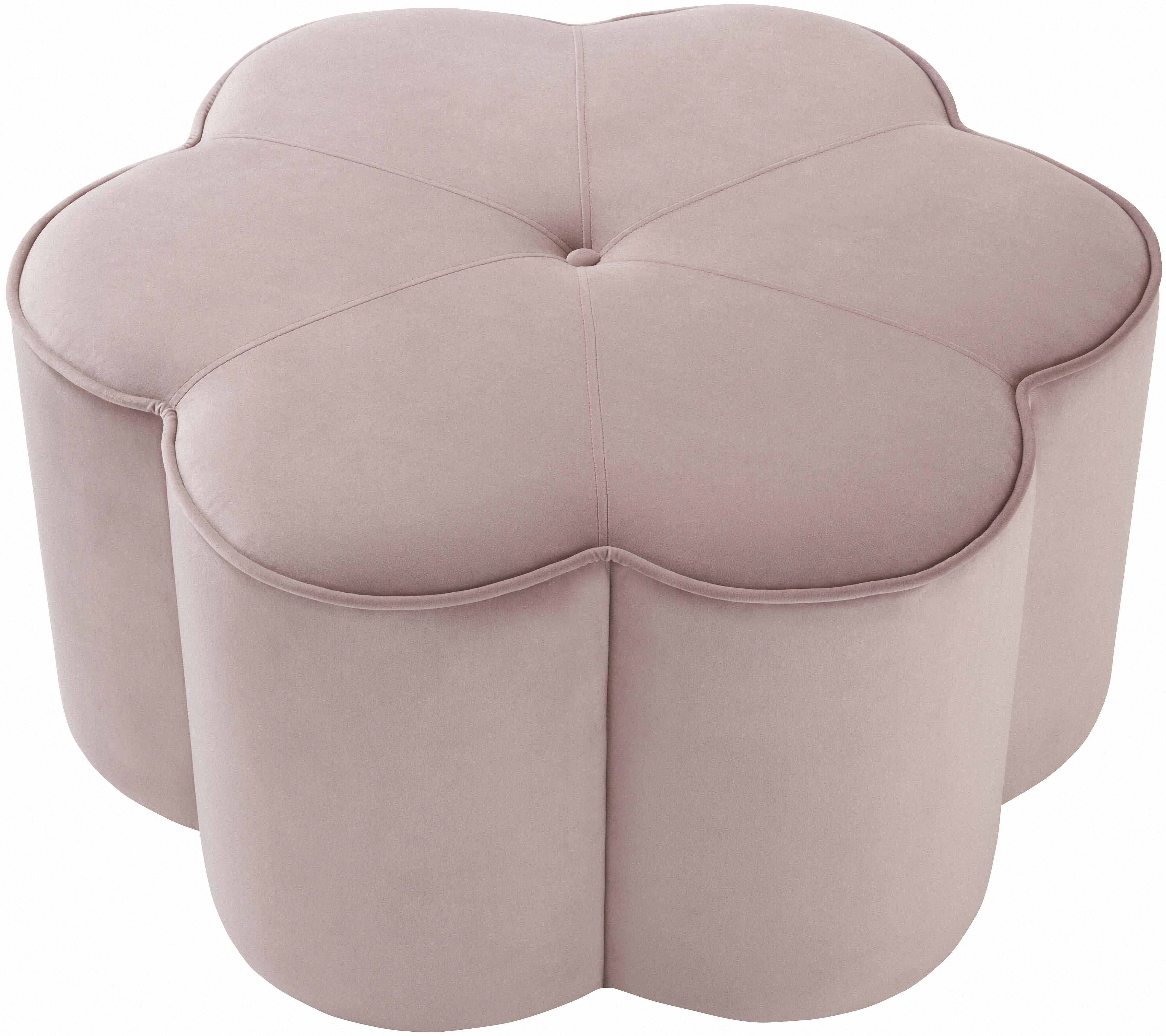Daisy Pink Velvet Ottoman - Image 3
