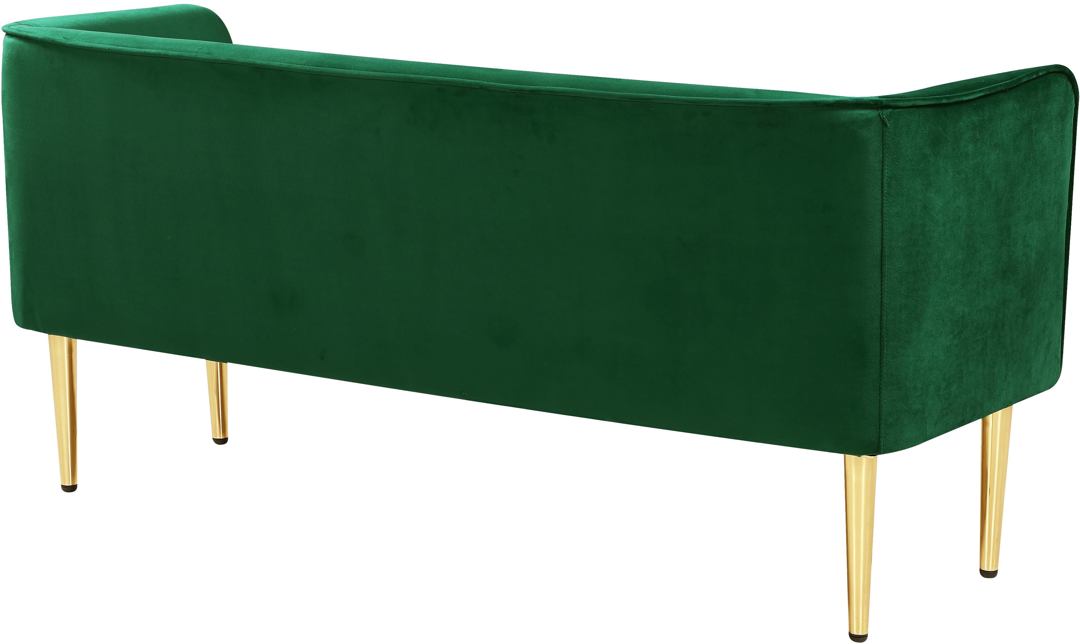 Audrey Green Velvet Bench - Image 3