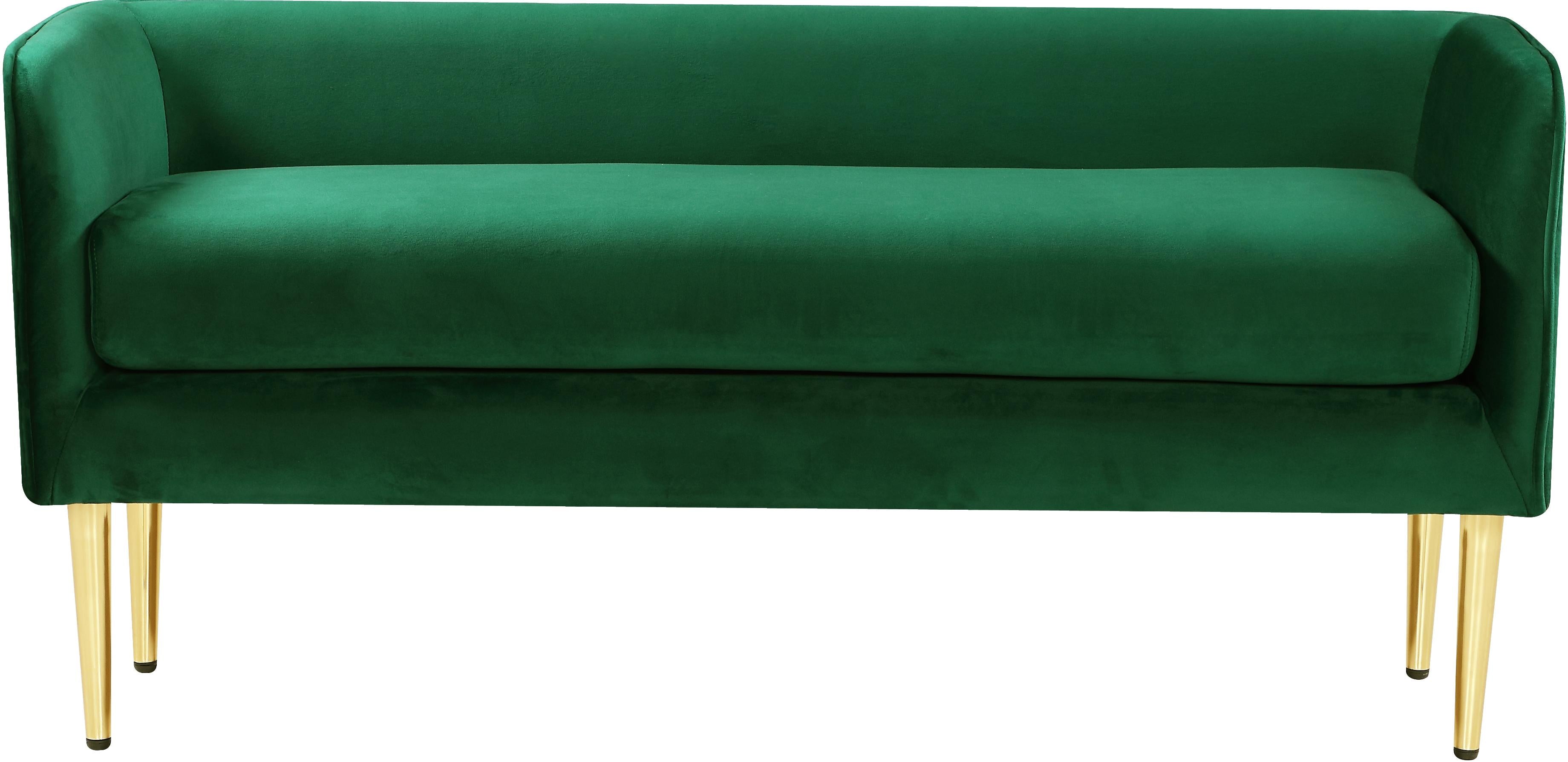 Audrey Green Velvet Bench - Image 2