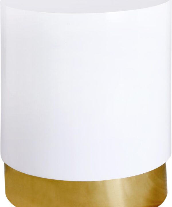 Deco White/Gold End Table