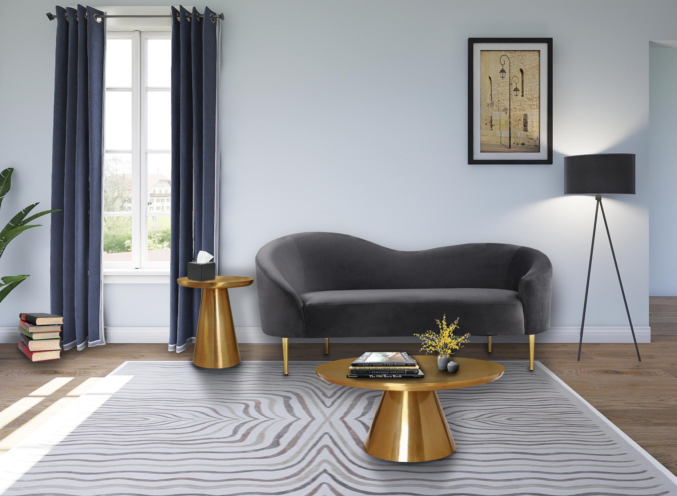 Martini Brushed Gold End Table - Luxe Home Furnishings (Jersey City, NJ)