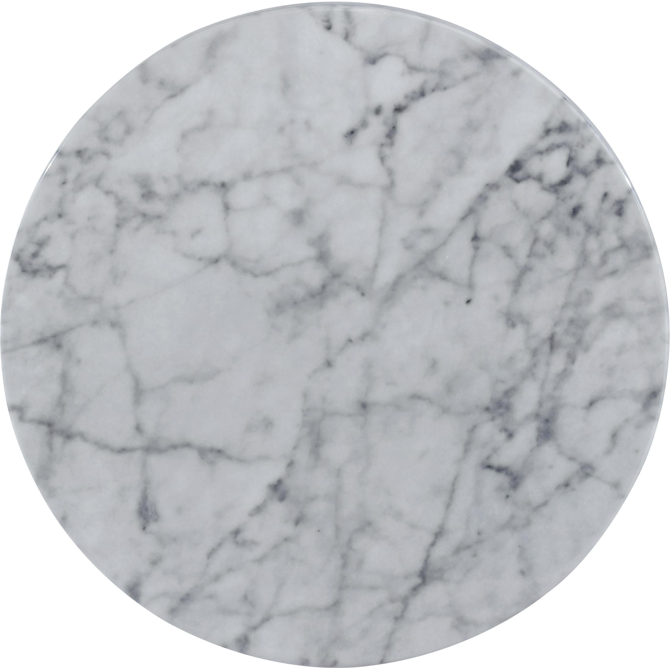 Omni White Faux Marble End Table - Luxe Home Furnishings (Jersey City, NJ)