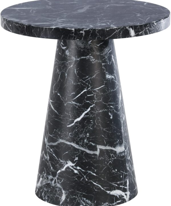 Omni Black Faux Marble End Table - Luxe Home Furnishings (Jersey City, NJ)