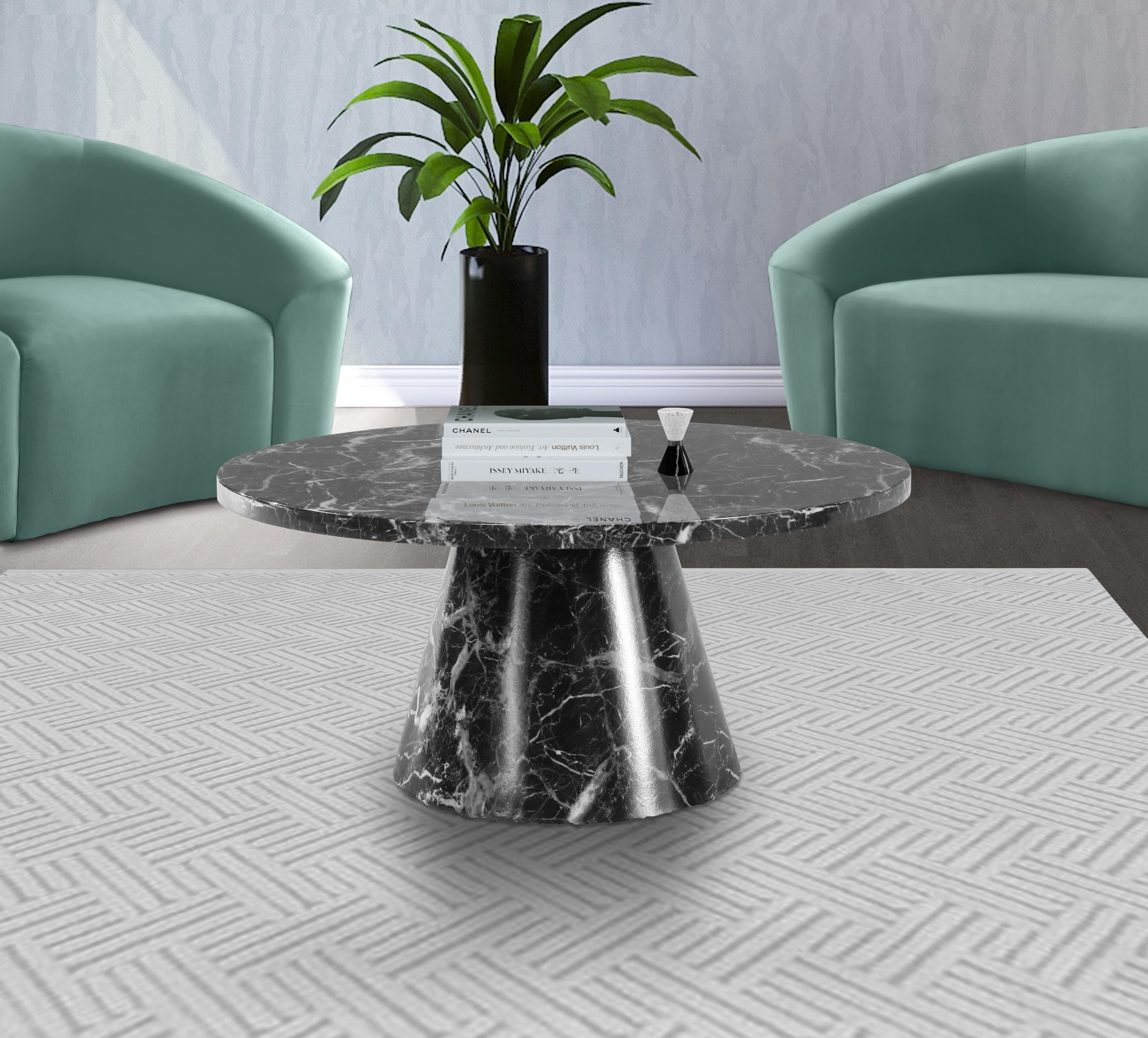 Omni Black Faux Marble Coffee Table - Luxe Home Furnishings (Jersey City, NJ)