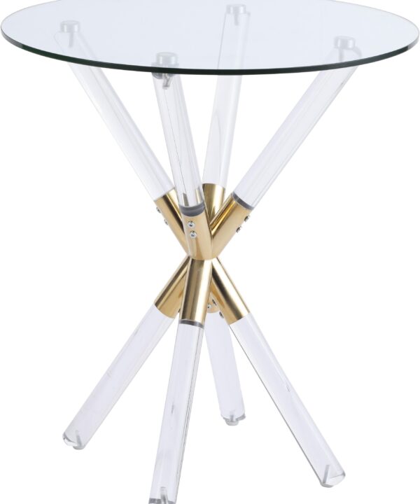 Mercury Acrylic/Gold End Table - Luxe Home Furnishings (Jersey City, NJ)
