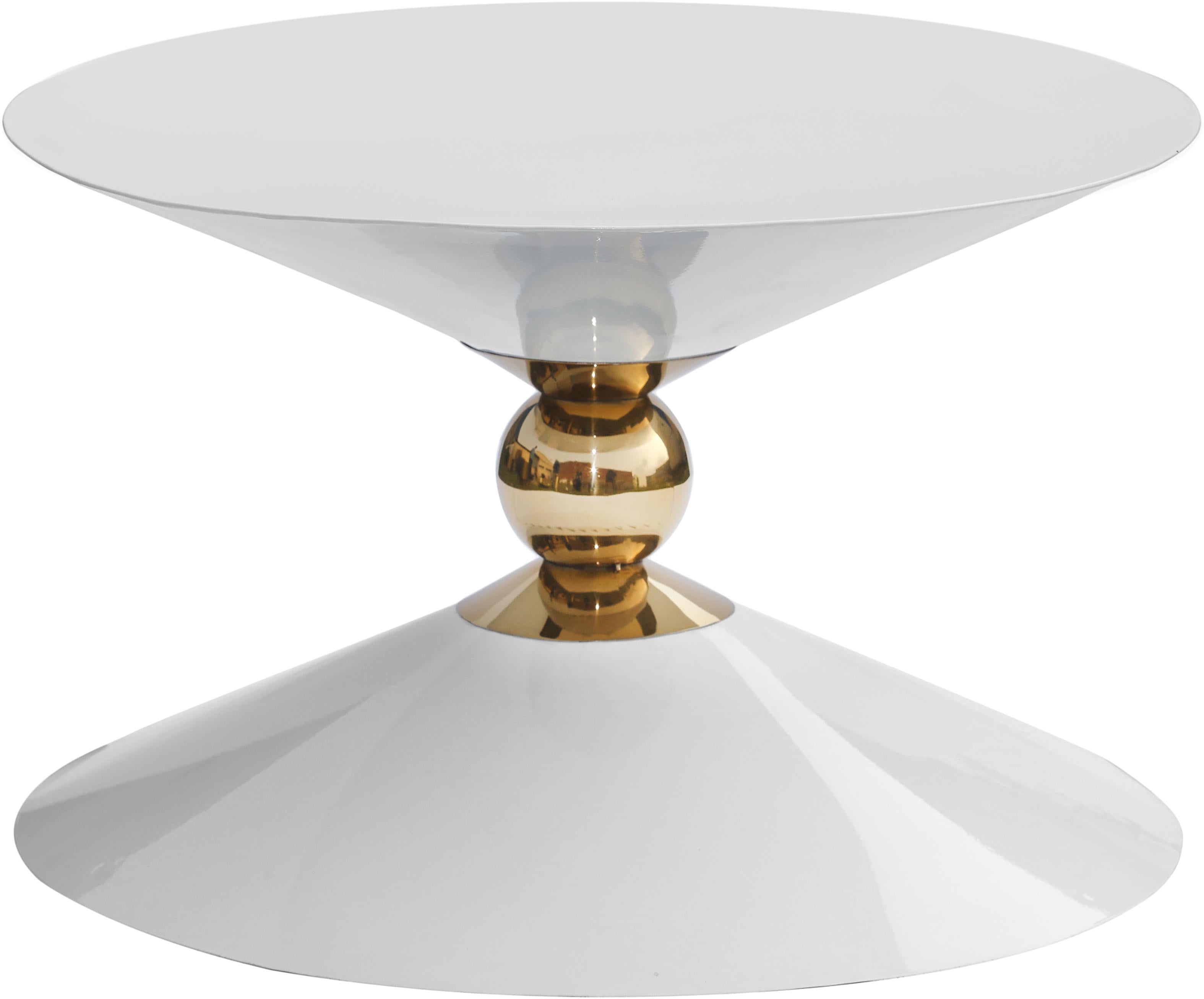 Malia White / Gold Coffee Table - Luxe Home Furnishings (Jersey City, NJ)