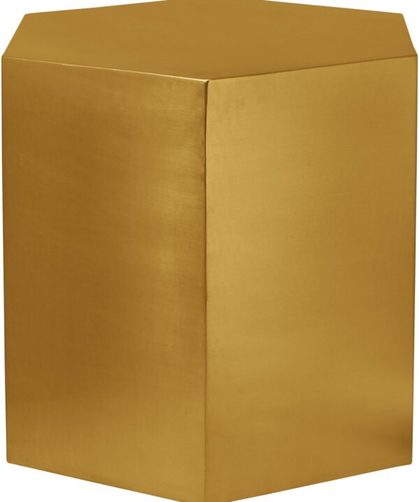 Hexagon Brushed Gold End Table - Luxe Home Furnishings (Jersey City, NJ)