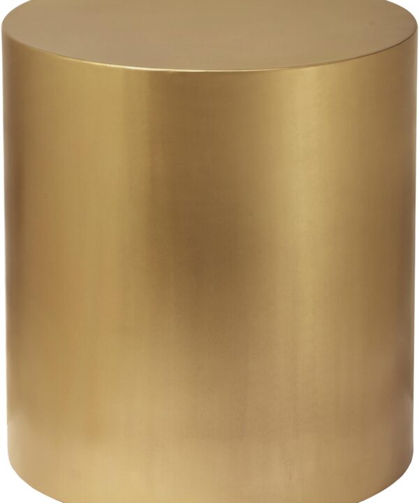 Cylinder Brushed Gold End Table - Luxe Home Furnishings (Jersey City, NJ)