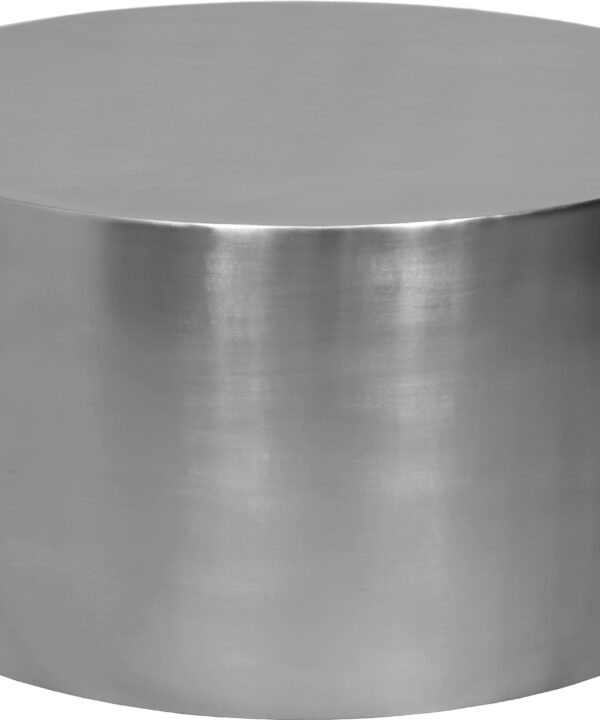 Cylinder Brushed Chrome Coffee Table - Luxe Home Furnishings (Jersey City, NJ)