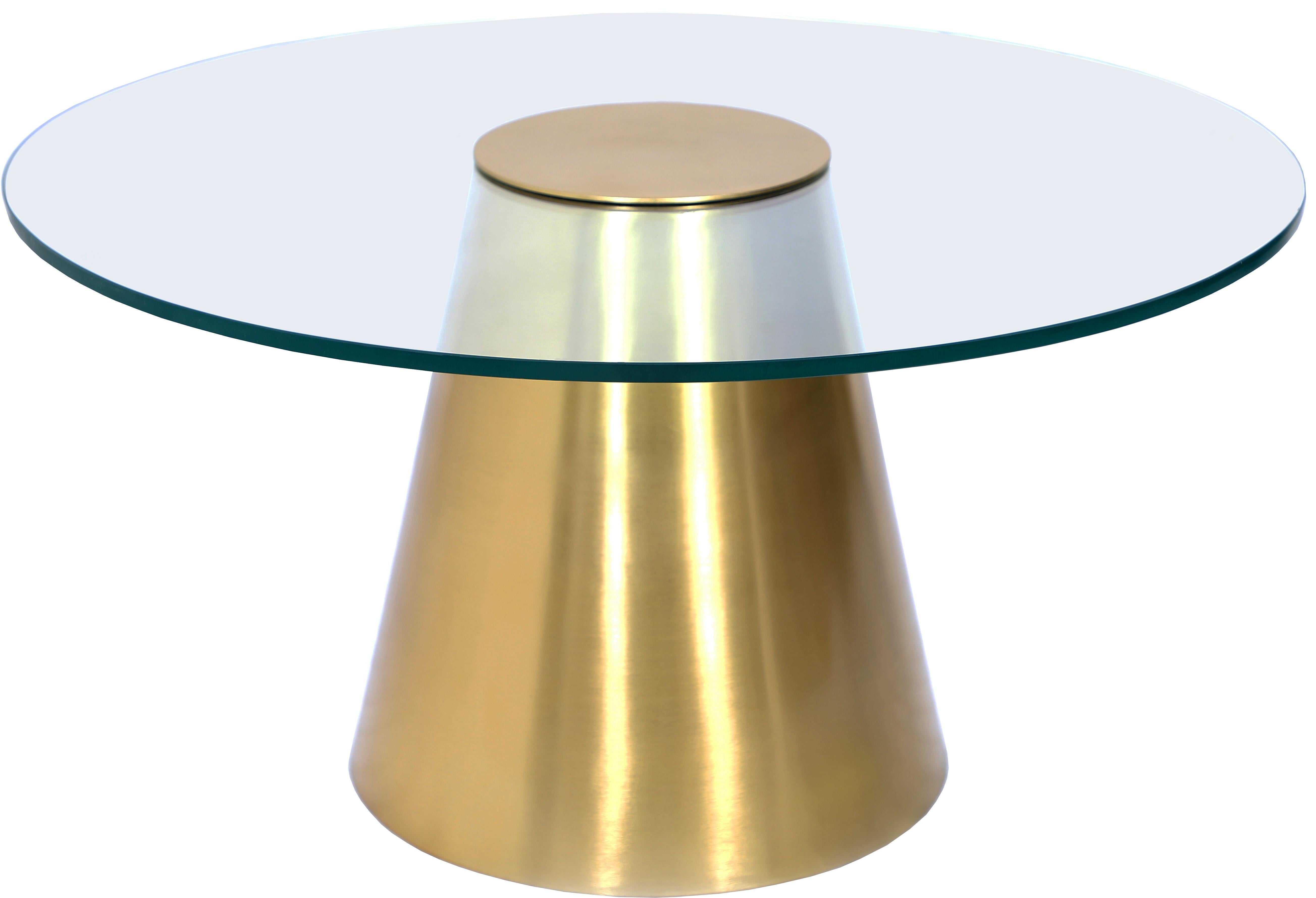 Glassimo Brushed Gold Coffee Table - Luxe Home Furnishings (Jersey City, NJ)