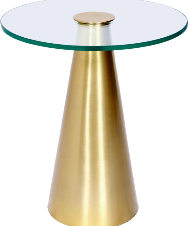 Glassimo Brushed Gold End Table - Luxe Home Furnishings (Jersey City, NJ)