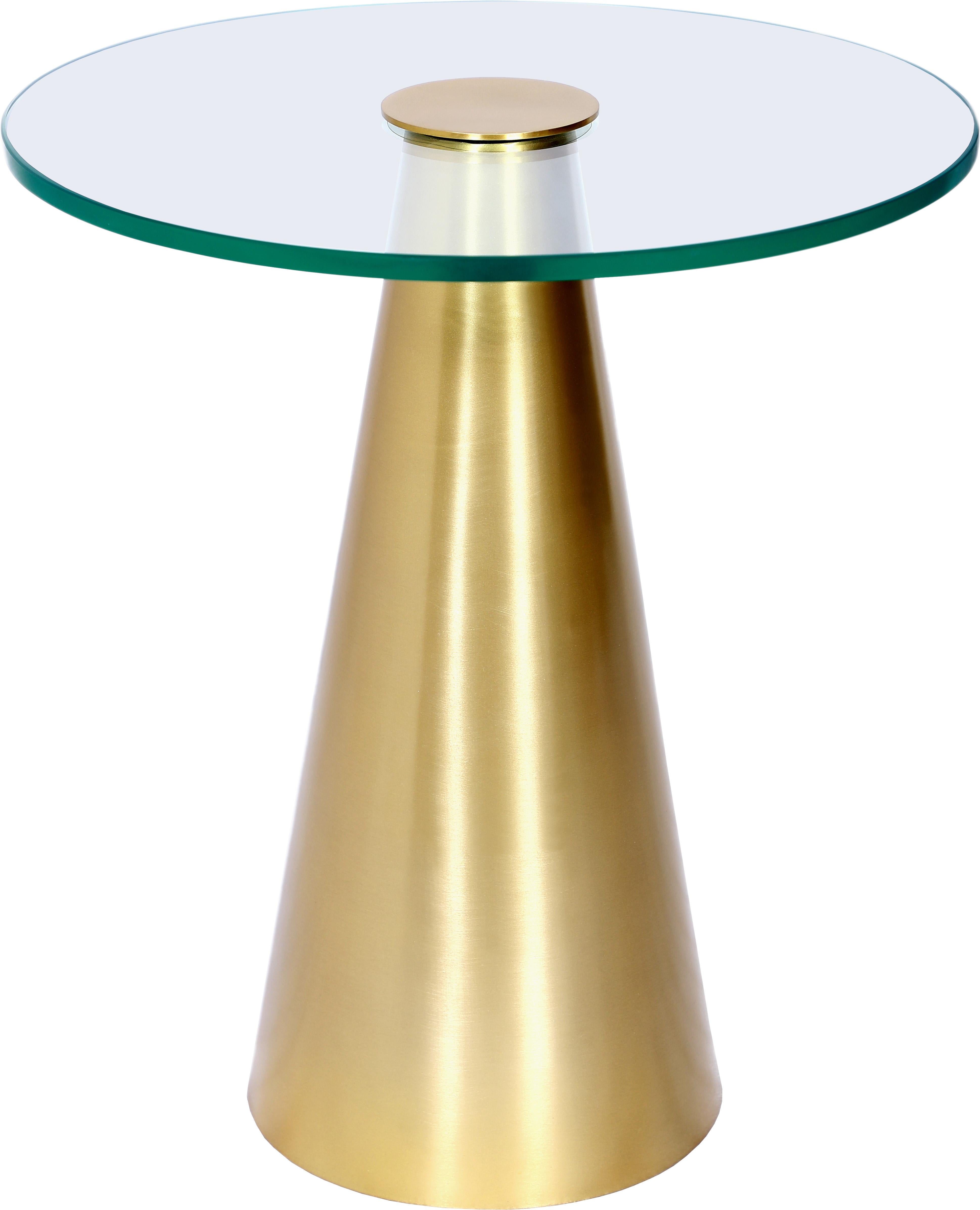 Glassimo Brushed Gold End Table - Luxe Home Furnishings (Jersey City, NJ)