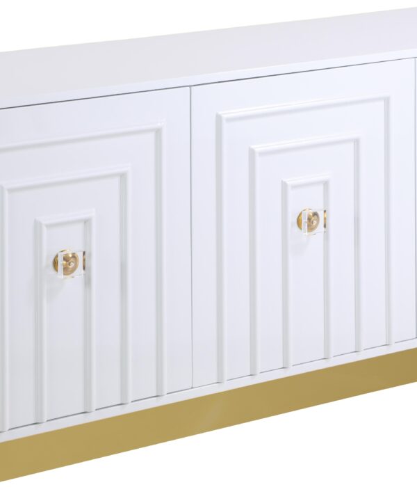 Cosmopolitan White Lacquer Sideboard/Buffet - Luxe Home Furnishings (Jersey City, NJ)
