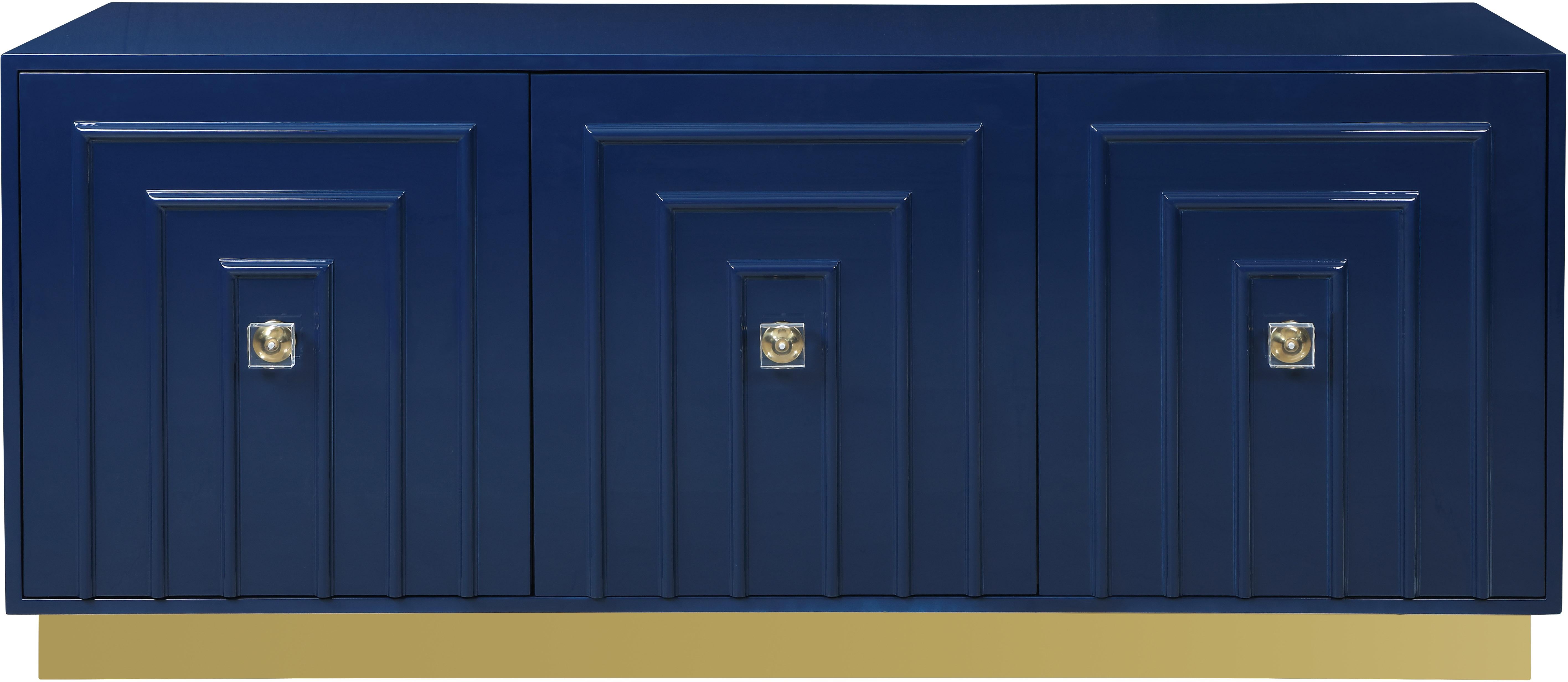 Cosmopolitan Navy Lacquer Sideboard/Buffet - Luxe Home Furnishings (Jersey City, NJ)