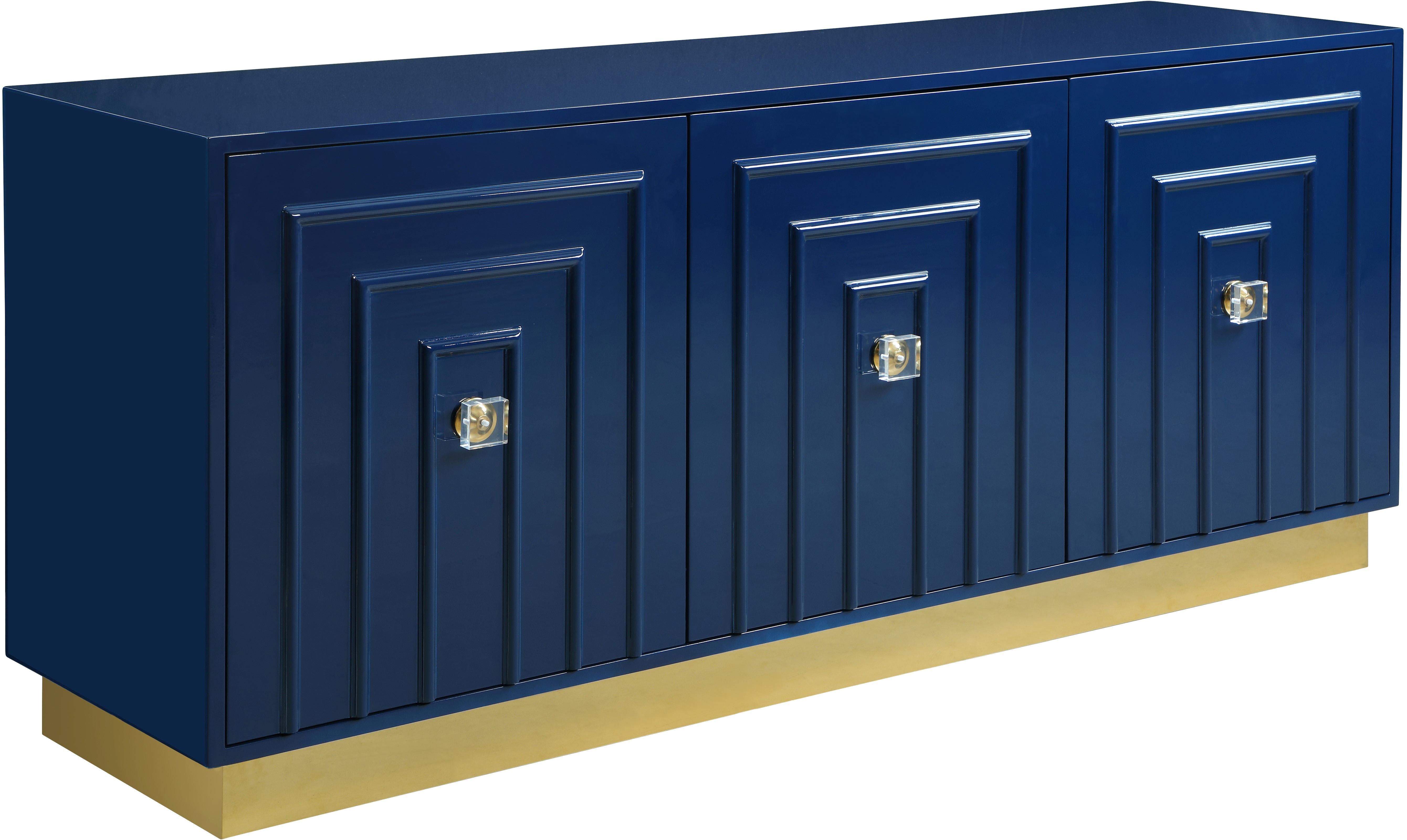 Cosmopolitan Navy Lacquer Sideboard/Buffet - Luxe Home Furnishings (Jersey City, NJ)