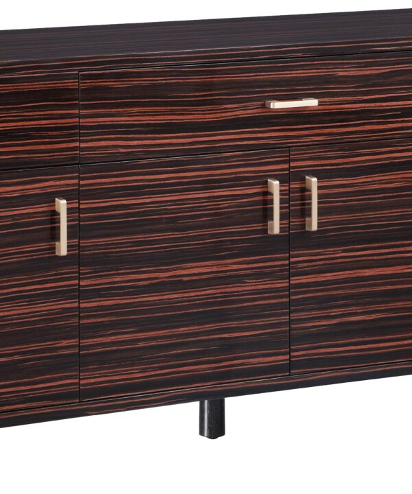 Excel Brown Zebra Wood Veneer Lacquer Sideboard/Buffet - Luxe Home Furnishings (Jersey City, NJ)