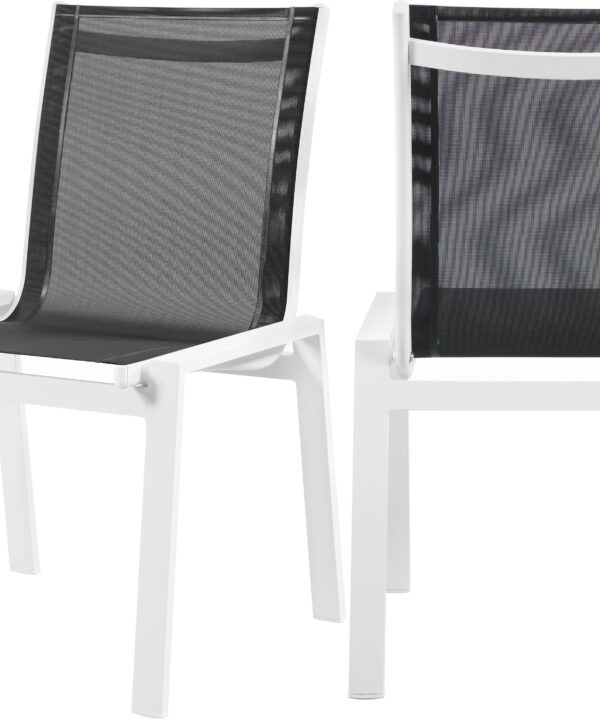 Nizuc Black Mesh Waterproof Fabric Outdoor Patio Aluminum Mesh Dining Chair - Luxe Home Furnishings (Jersey City, NJ)